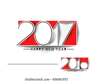 Happy new year 2017 or 2016 Text Design vector
