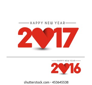 Happy new year 2017 or 2016 Text Design vector