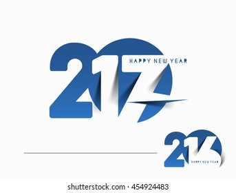 Happy new year 2017 & 2016 Text Design vector