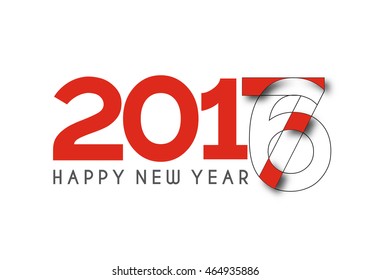 Happy new year 2017 & 2016 Text Design vector