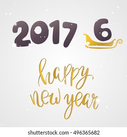 Happy new year 2017 or 2016 Text Design Lettering Calligraphy vector