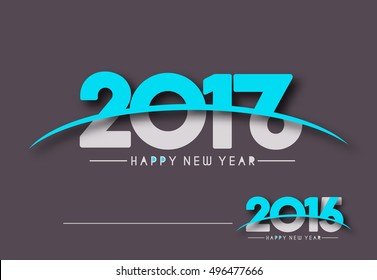 Happy new year 2017, 2016 Text Vector Design Background