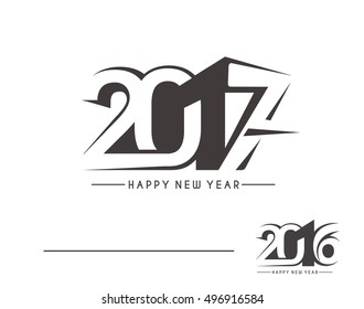 Happy new year 2017 & 2016 Text Vector Design Background