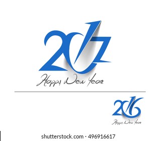 Happy new year 2017 & 2016 Text Vector Design Background