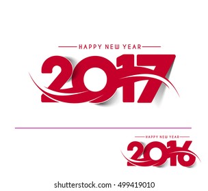 Happy new year 2017 & 2016 Vector Design Background