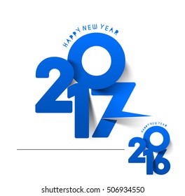 Happy new year 2017 & 2016 - New Year Holiday design elements for holiday cards,  calendar banner poster for decorations, Vector Illustration Background.