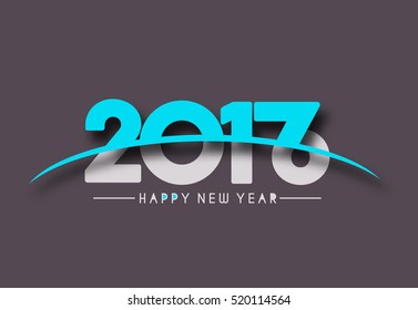 Happy new year 2017 & 2016 Text Design vector illustration