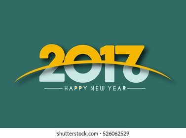 Happy new year 2017 & 2016 Text Design vector illustration