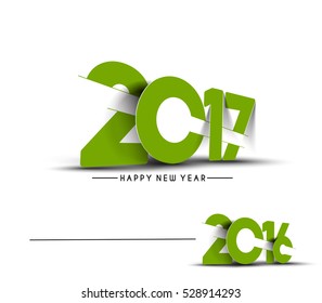 Happy new year 2017 & 2016 Text Design vector illustration