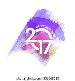 Happy new year 2017. Year 2016 vector design element. Watercolor illustration. Merry Chrstmas Background for dinner invitations, festive posters,promotional depliant, greetings cards.