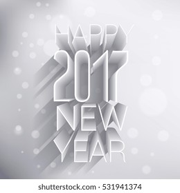 happy new year 2017 3d design in light colors