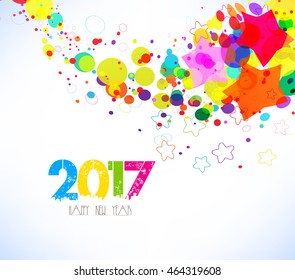 Happy new year 2017. Abstract colorful background