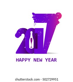  Happy new year 2017.  Abstract Holiday background 2017 new year happy creative design for your greetings banners, illustration, posters, cards, flyers,  brochure, background, banners, calendar.