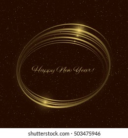 Happy New Year 2017. Abstract magic golden holiday illustration