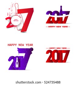Happy New Year 2017 Abstract posters