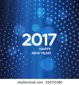 Happy New Year 2017 abstract blue light background for your design