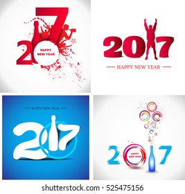 Happy New Year 2017 Abstract posters