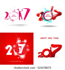 Happy New Year 2017 Abstract posters