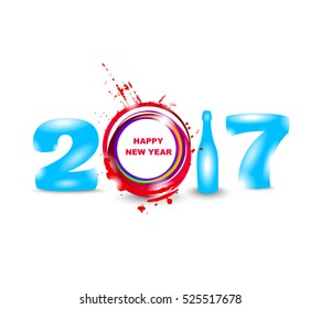 Happy New Year 2017. Abstract poster 