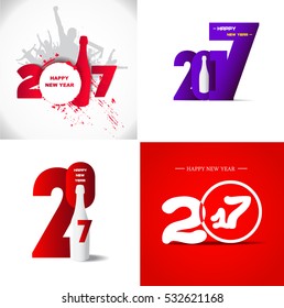 Happy New Year 2017 Abstract posters