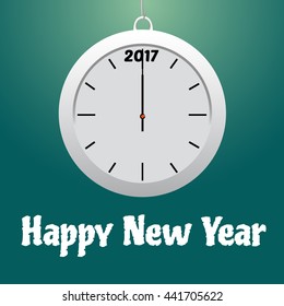 Happy New Year 2017 background with clock