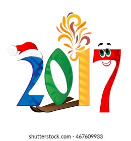 Happy New Year 2017 background. Vector illustration.