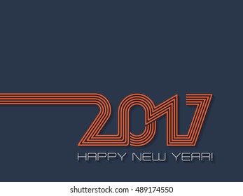 Happy new year 2017  background design in blue and orange