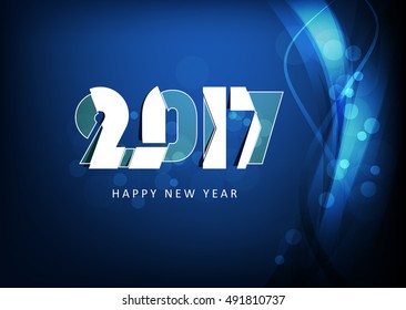 Happy New Year 2017 background. Colorful, Greeting card