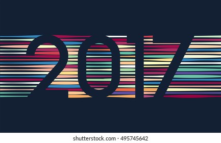 Happy New Year 2017 background. Calendar decoration. Greeting card. Chinese calendar template for the year of rooster. Vector illustration eps10