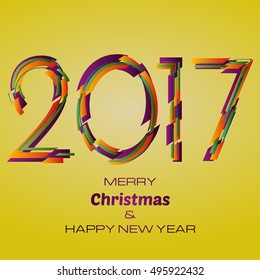 Happy New Year 2017 Background. New Year and Xmas Design Element Template. Vector Illustration.