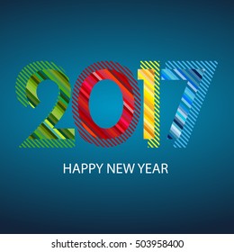 Happy New Year 2017 Background. New Year and Xmas Design Element Template. Vector Illustration.
