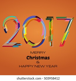 Happy New Year 2017 Background. New Year and Xmas Design Element Template. Vector Illustration.