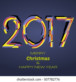 Happy New Year 2017 Background. New Year and Xmas Design Element Template. Vector Illustration.