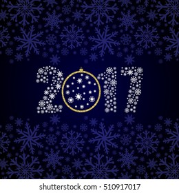 Happy New Year 2017  Background. Poster, greeting card, banner or invitation. Vector illustration EPS 10.