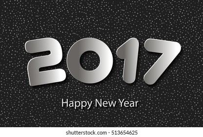 Happy New Year 2017 background with paper cuttings. Vector Illustration