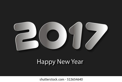 Happy New Year 2017 background with paper cuttings. Vector Illustration