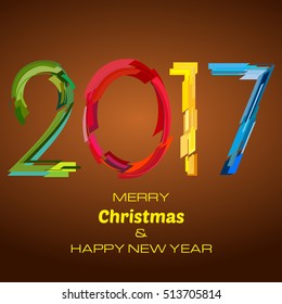 Happy New Year 2017 Background. New Year and Xmas Design Element Template. Vector Illustration.