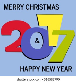Happy New Year 2017 Background. New Year and Xmas Design Element Template. Vector Illustration.