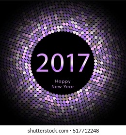 Happy New Year 2017 background. Gold greeting card. Vector illustration eps10