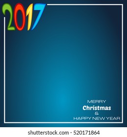 Happy New Year 2017 Background. New Year and Xmas Design Element Template. Vector Illustration.