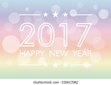 Happy new year 2017 background with bokeh. Vector illustration