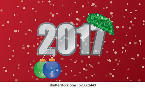 Happy New Year 2017 background. Calendar cover, typographic vector illustration.