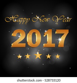 Happy New Year 2017  Background for your and Greetings Card. Vector illustration