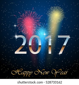 Happy New Year 2017  Background for your and Greetings Card. Vector illustration