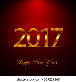 Happy New Year 2017. Background with gold sparkling texture. Vector Illustration.
