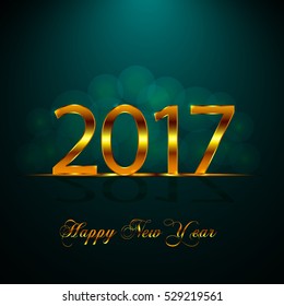 Happy New Year 2017. Background with gold sparkling texture. Vector Illustration.