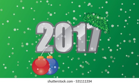 Happy New Year 2017 background. Calendar cover, typographic vector illustration.