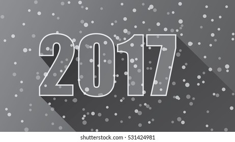 Happy New Year 2017 background. Calendar cover, typographic vector illustration.