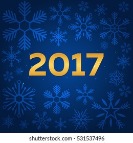 Happy New Year 2017 background. Greeting card. Vector illustration