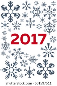 Happy New Year 2017 background. Greeting card. Vector illustration